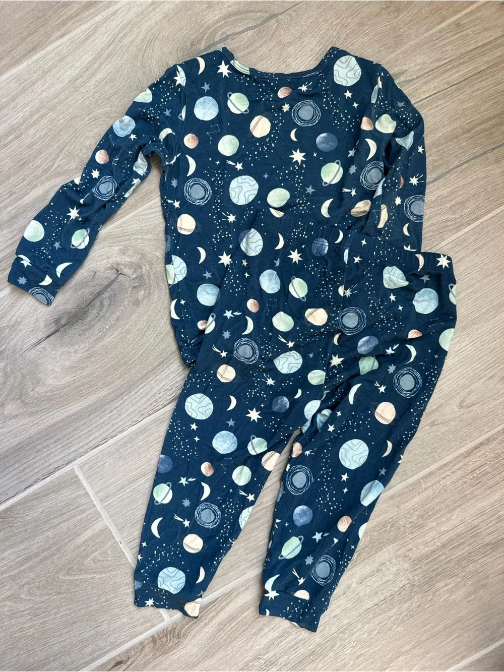 Kids Quince Bamboo Long Sleeve Pant Pajama Set Celestial Dreams 2T Toddler